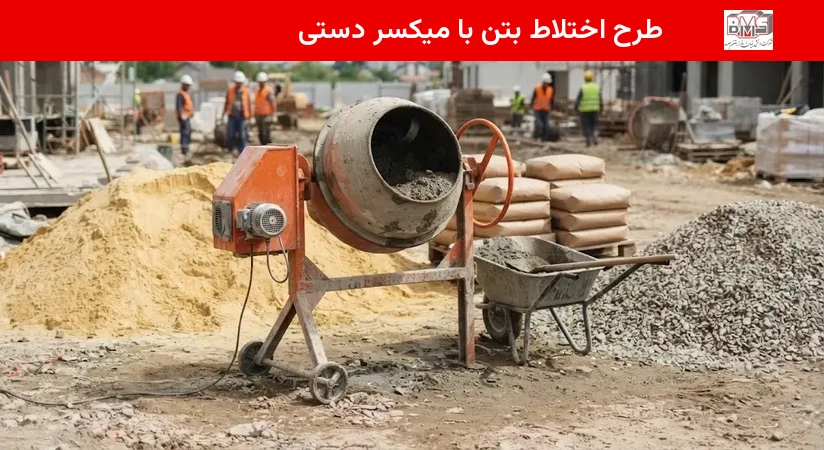 طرح اختلاط بتن با میکسر دستی