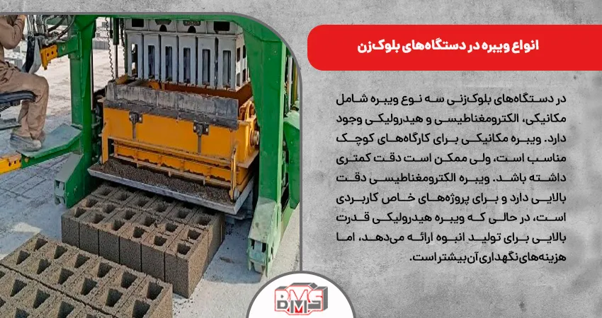انواع ویبره در دستگاه‌های بلوک‌زن
